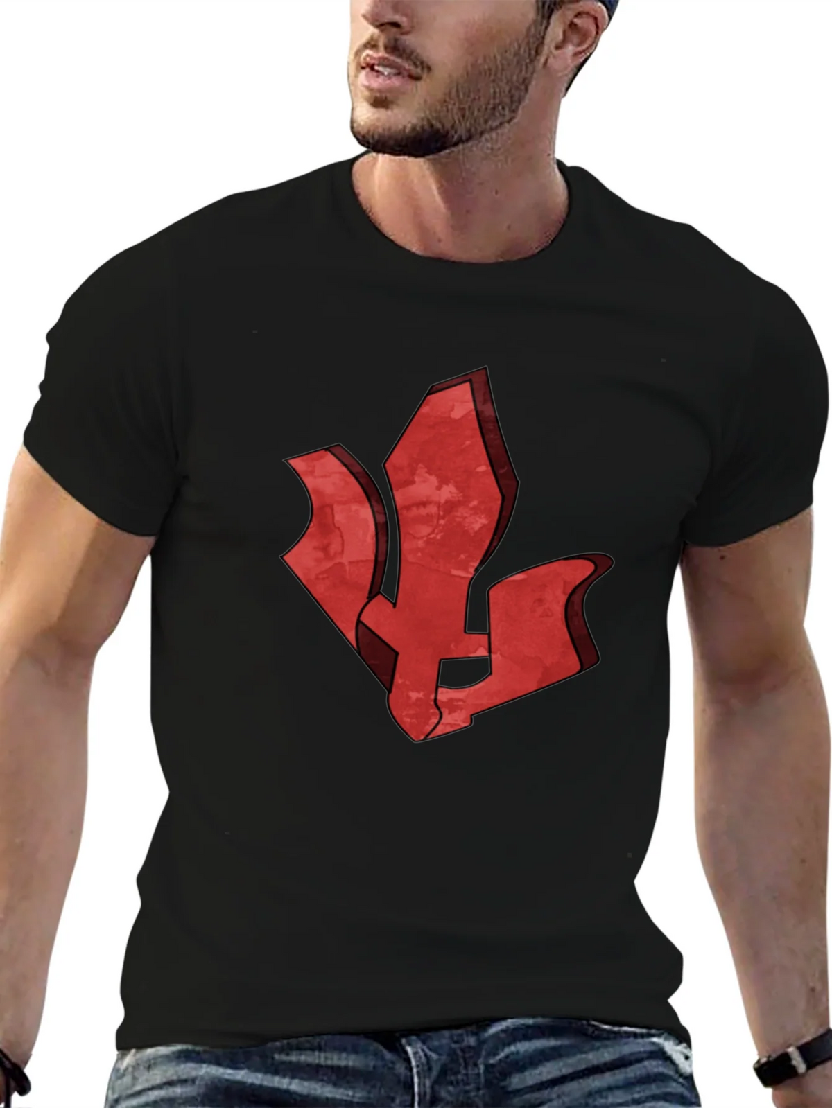 Red Emblem Black T-Shirt - Stylish Graphic Tee product image 6