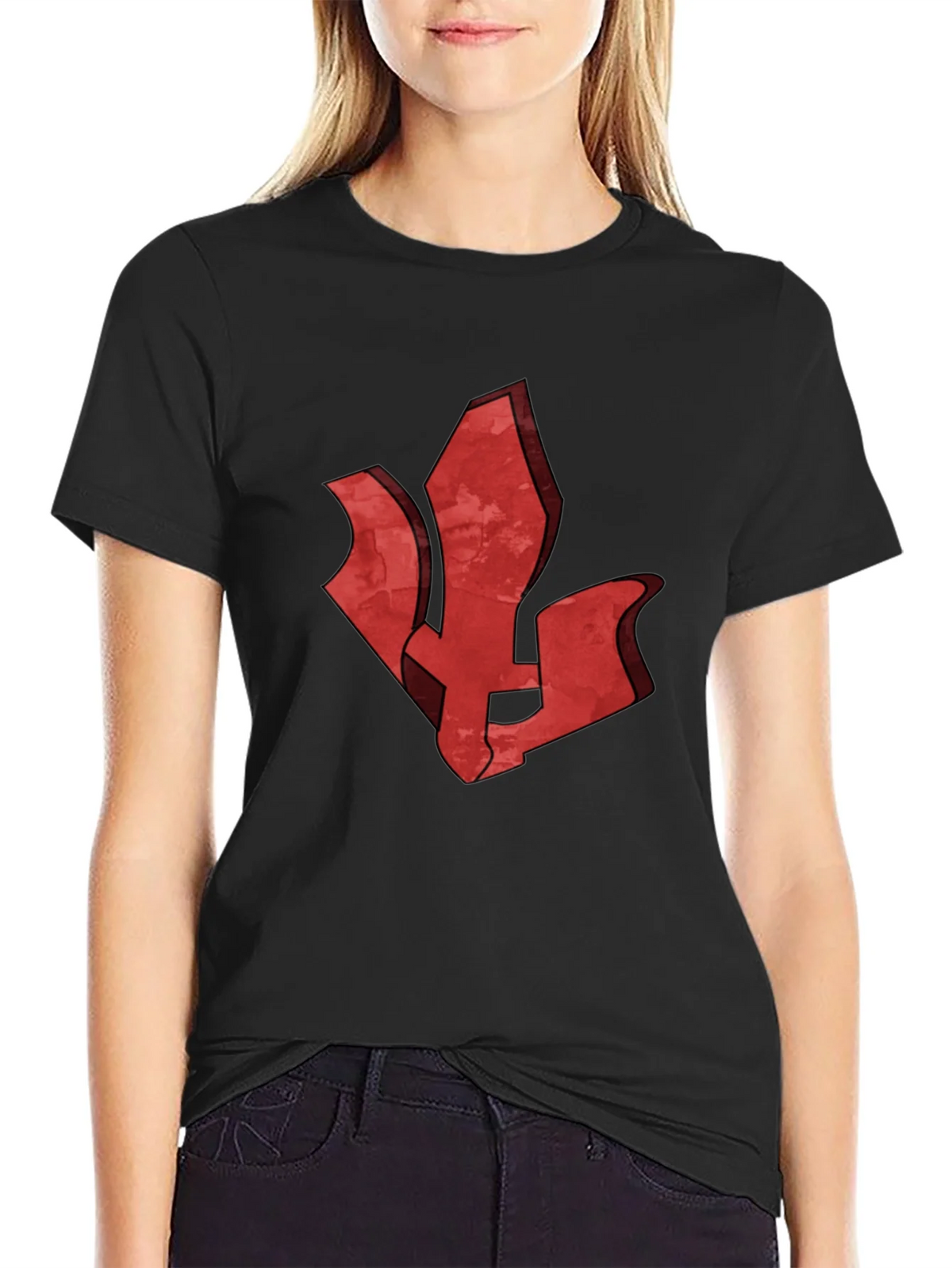 Red Emblem Black T-Shirt - Stylish Graphic Tee product image 2