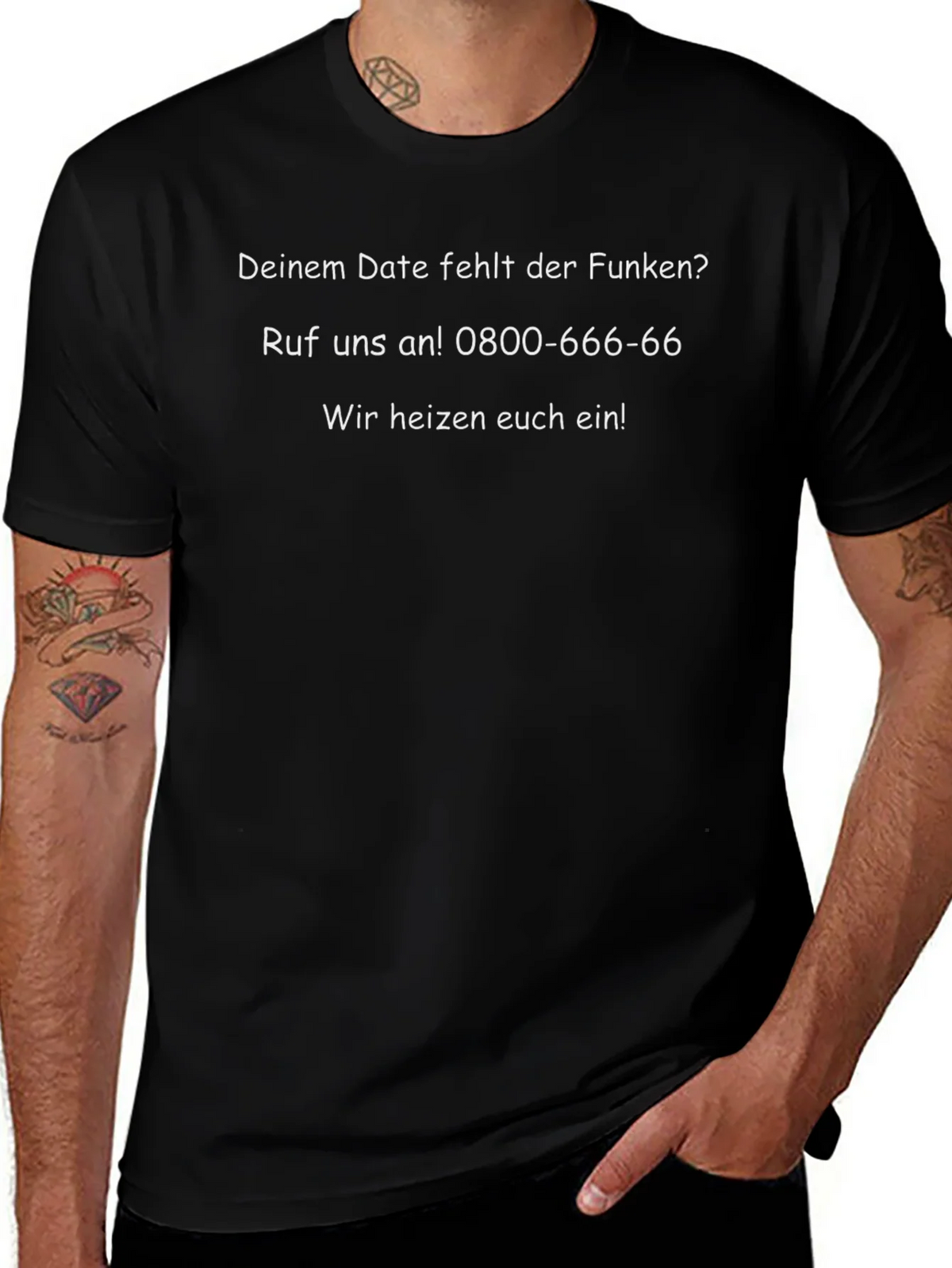 Humorous T-Shirt - Dein Date fehlt der Funken? (German) product image 1