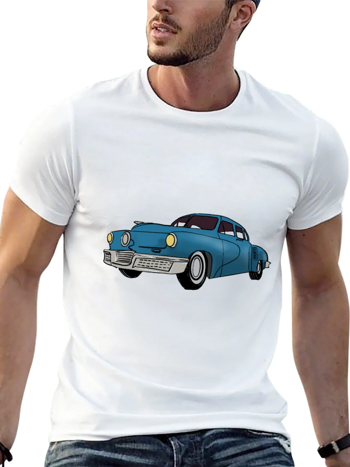 Classic Car Graphic Tee - Black Cotton T-Shirt product image 12