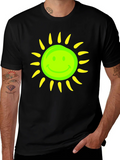 Smiley Sun Graphic Tee - Black Casual T-Shirt product image 1