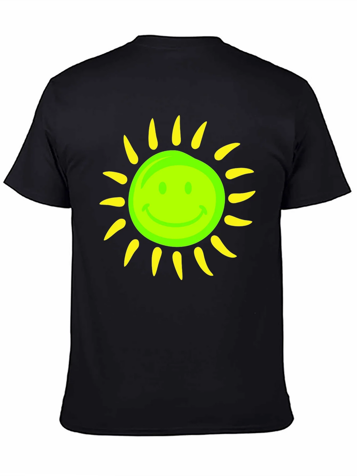 Smiley Sun Graphic Tee - Black Casual T-Shirt product image 4