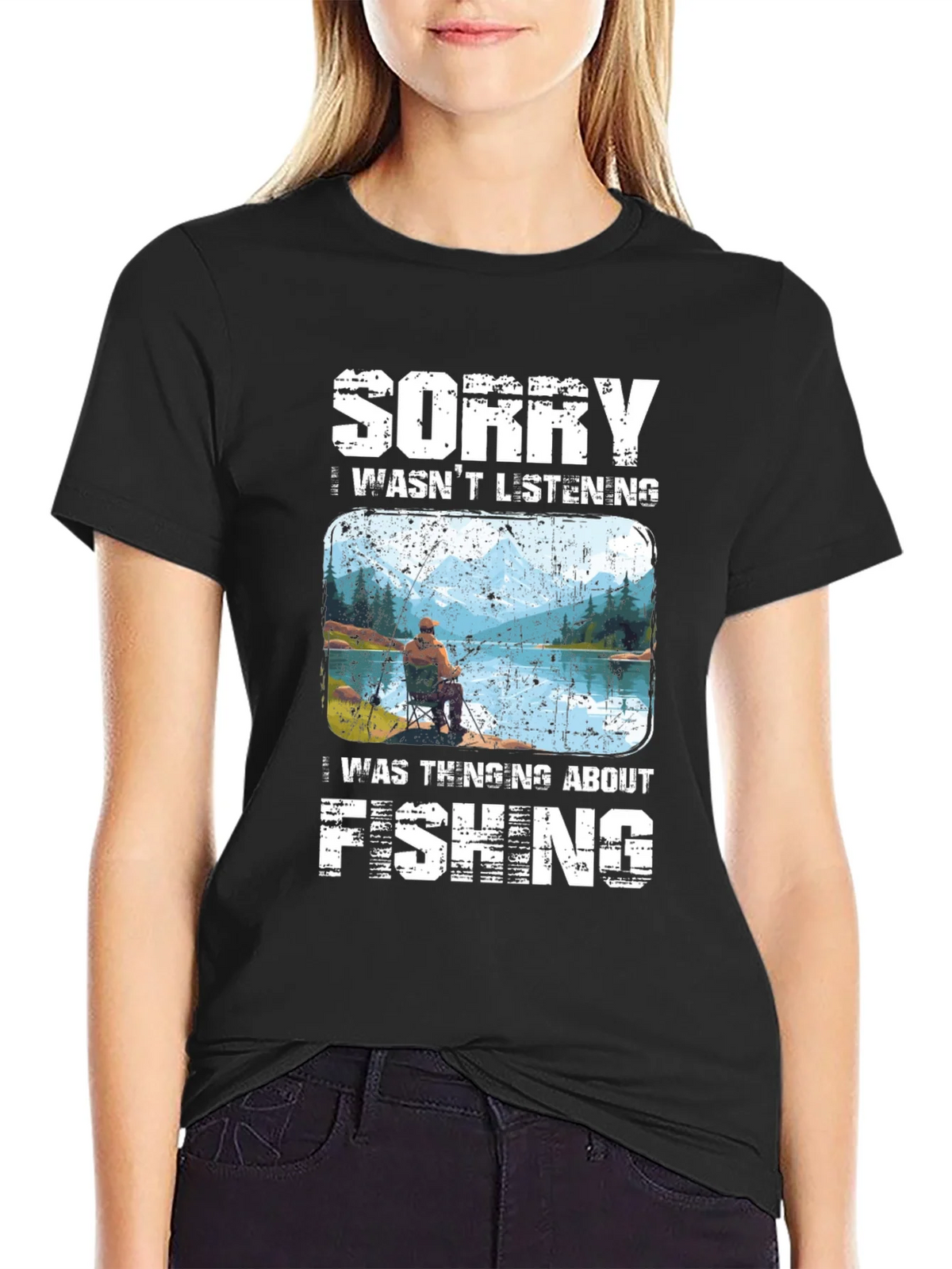 Sorry I Wasnt Listening Fishing T-Shirt product image 2