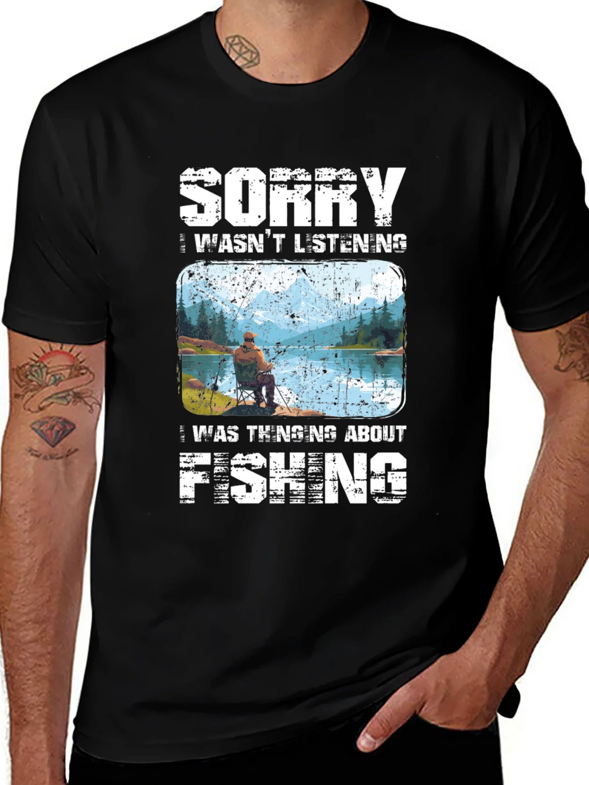 Sorry I Wasnt Listening Fishing T-Shirt product image 1