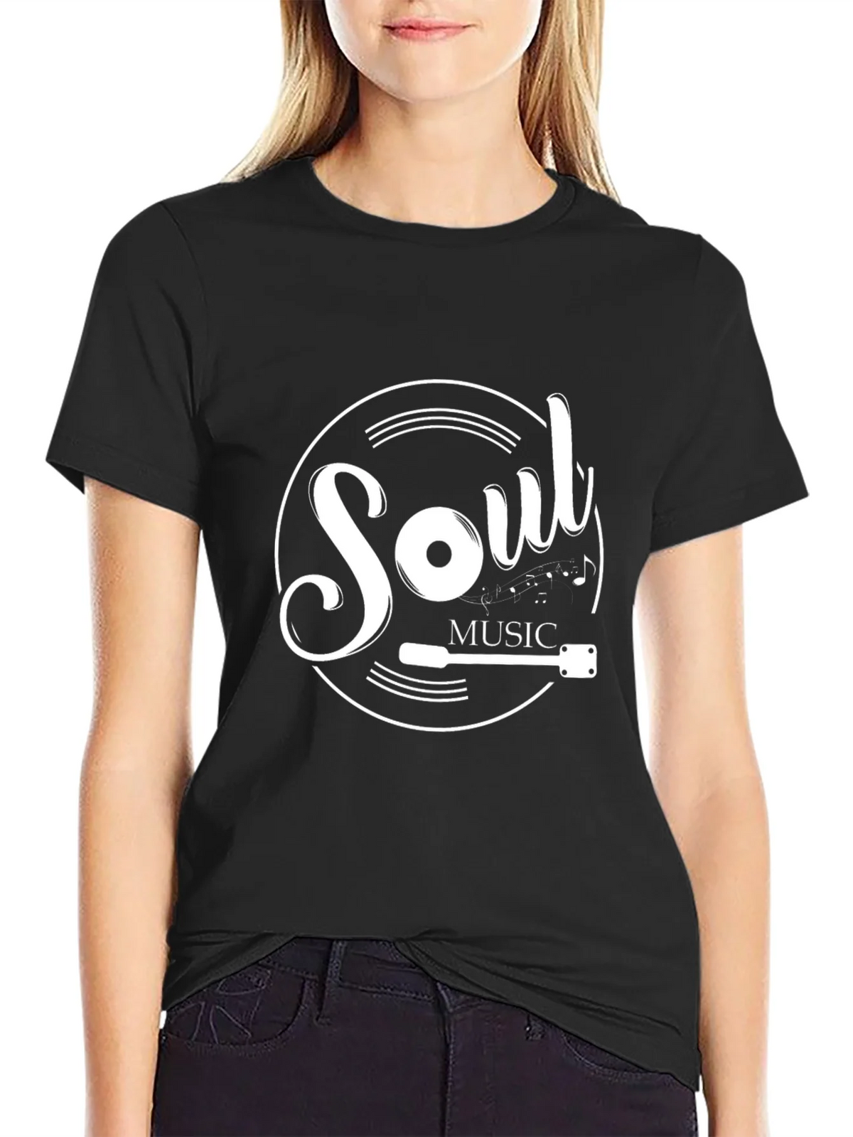 Soul Music Graphic Tee - Black Cotton Shirt product image 2
