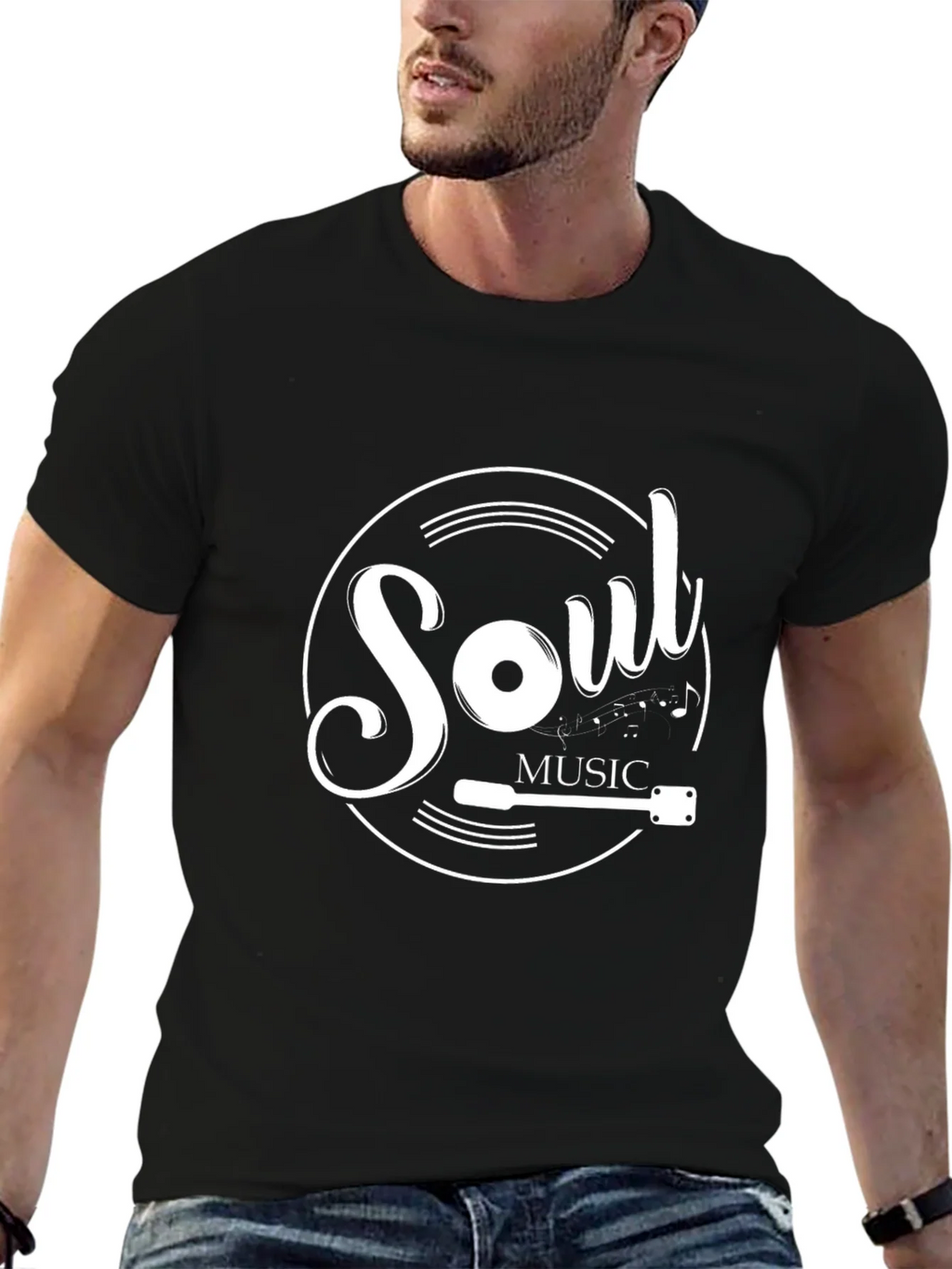 Soul Music Graphic Tee - Black Cotton Shirt product image 6