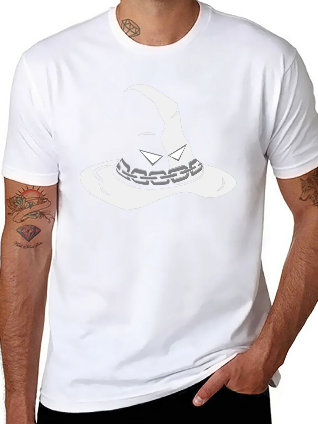 Mystic Wizard Hat Graphic Tee - Black