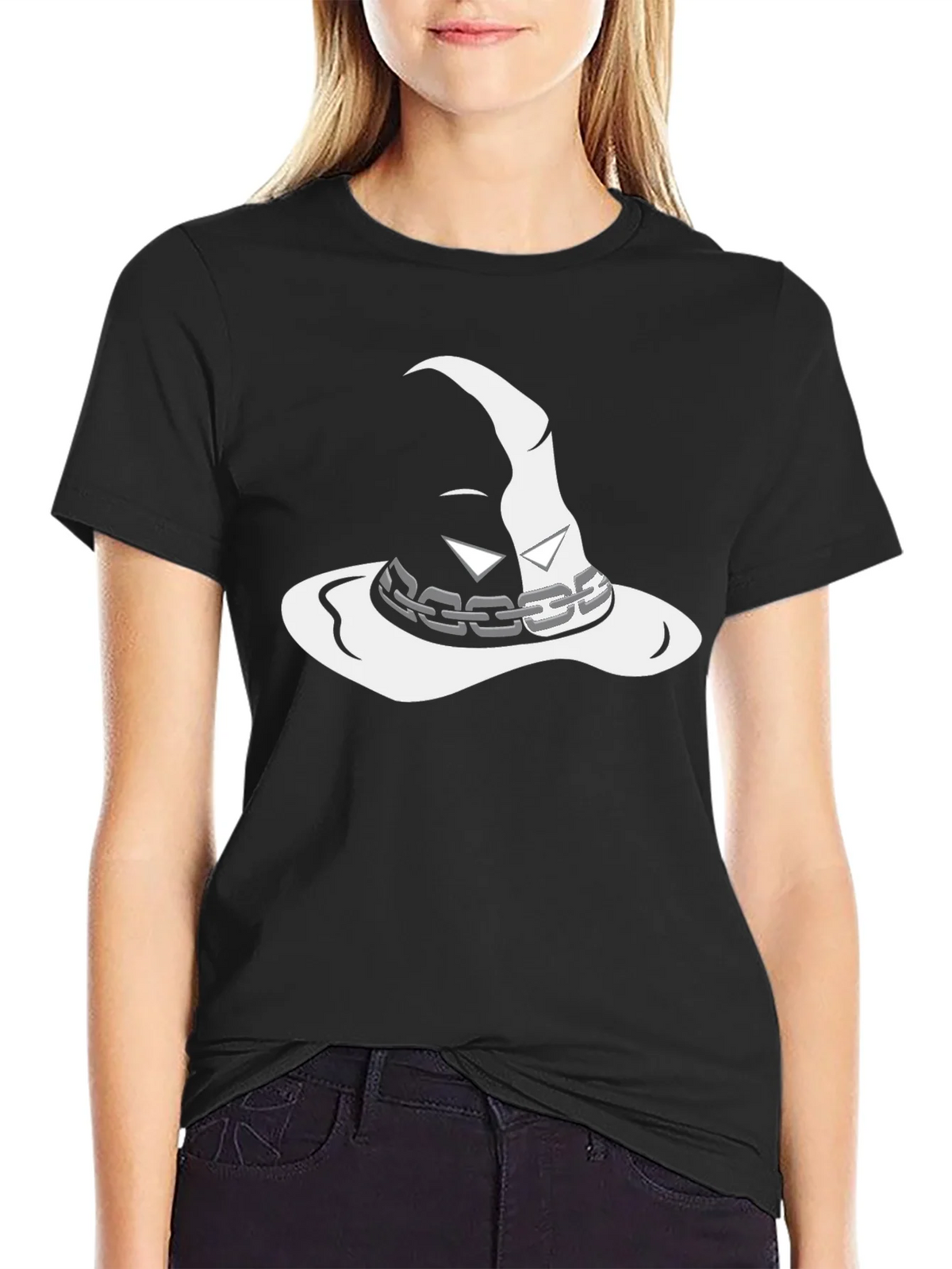 Mystic Wizard Hat Graphic Tee - Black