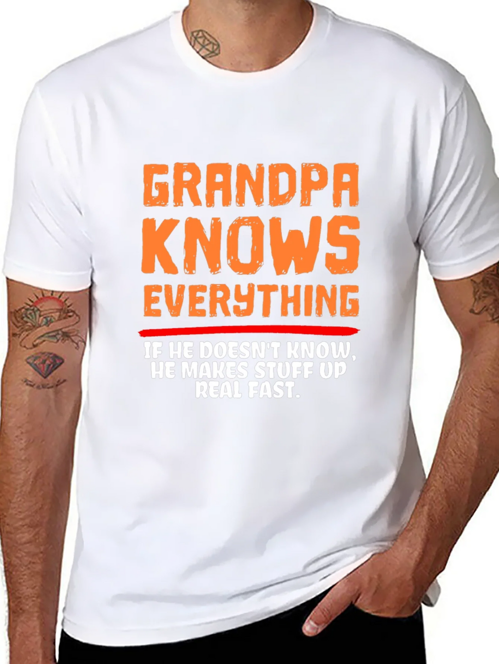 Grandpa Knows Everything Funny Graphic T-Shirt product image 6
