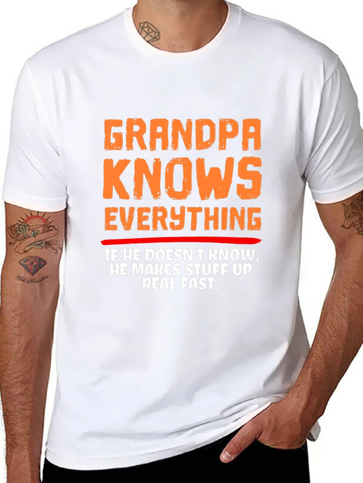 Grandpa Knows Everything Funny Graphic T-Shirt product image 6