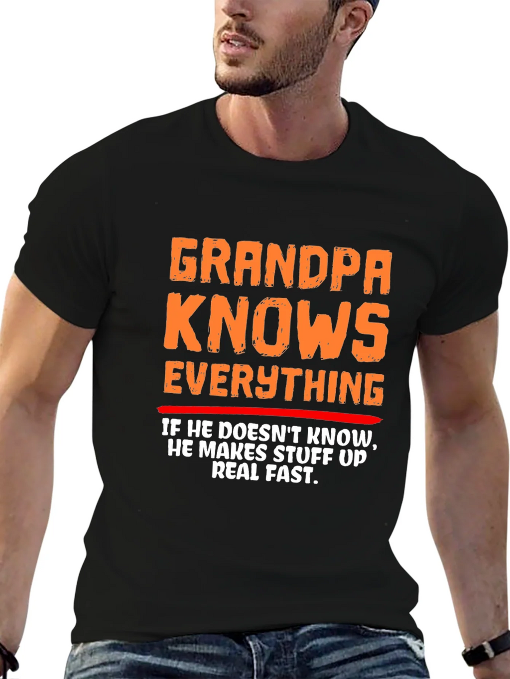 Grandpa Knows Everything Funny Graphic T-Shirt product image 5