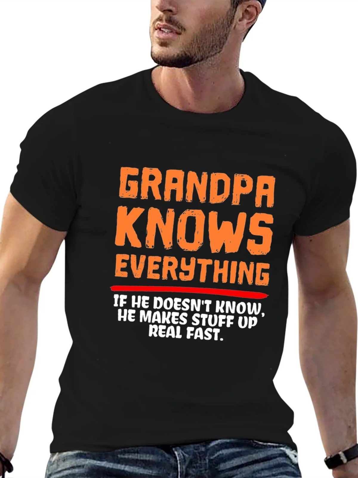 Grandpa Knows Everything Funny Graphic T-Shirt product image 5