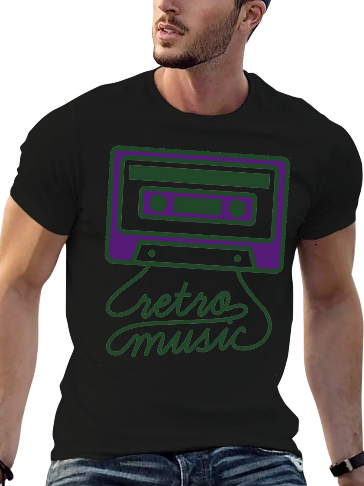 Retro Music Graphic Tee - Black product image 6