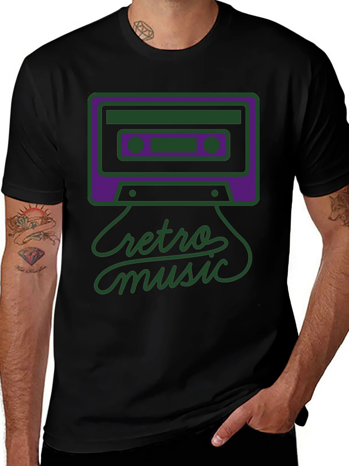 Retro Music Graphic Tee - Black product image 1