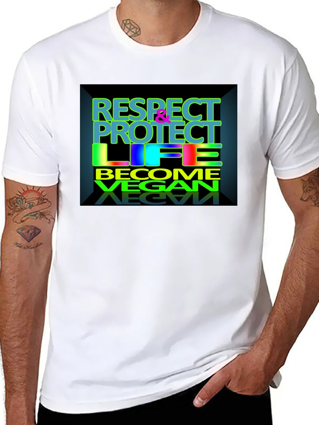 Respect Protect Life Vegan T-Shirt product image 7