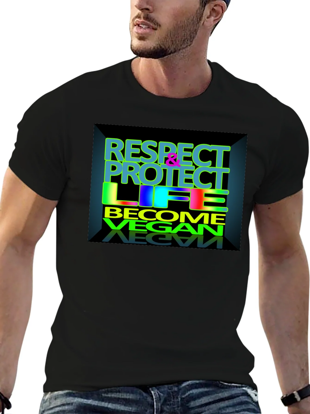 Respect Protect Life Vegan T-Shirt product image 6