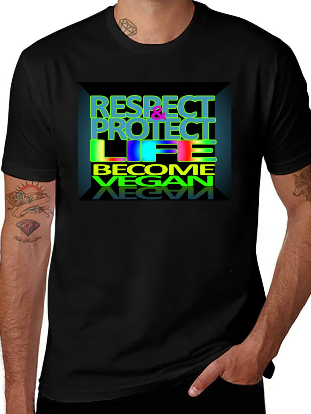 Respect Protect Life Vegan T-Shirt product image 1