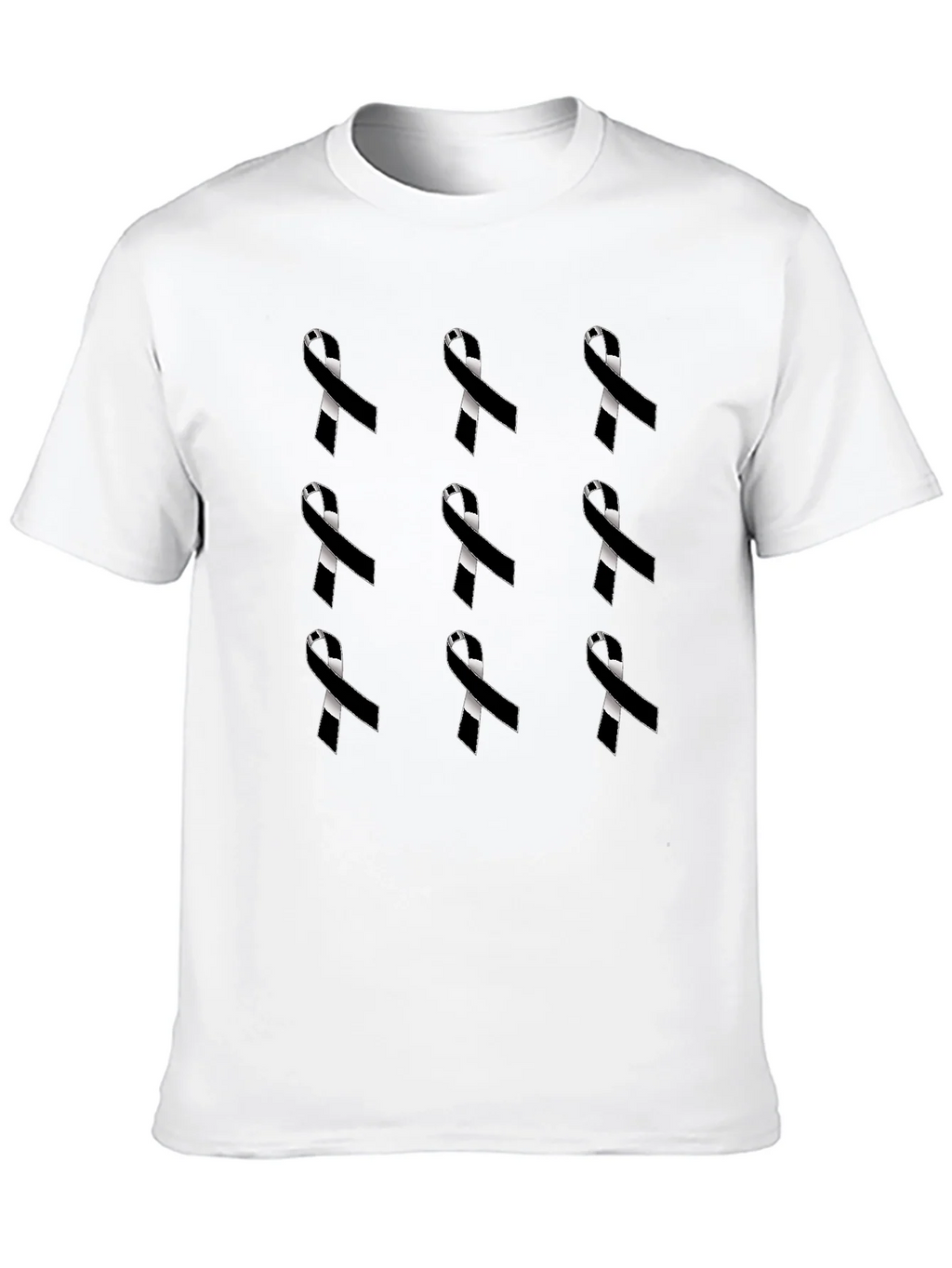 Ribbon Pattern Black Crewneck T-Shirt product image 7