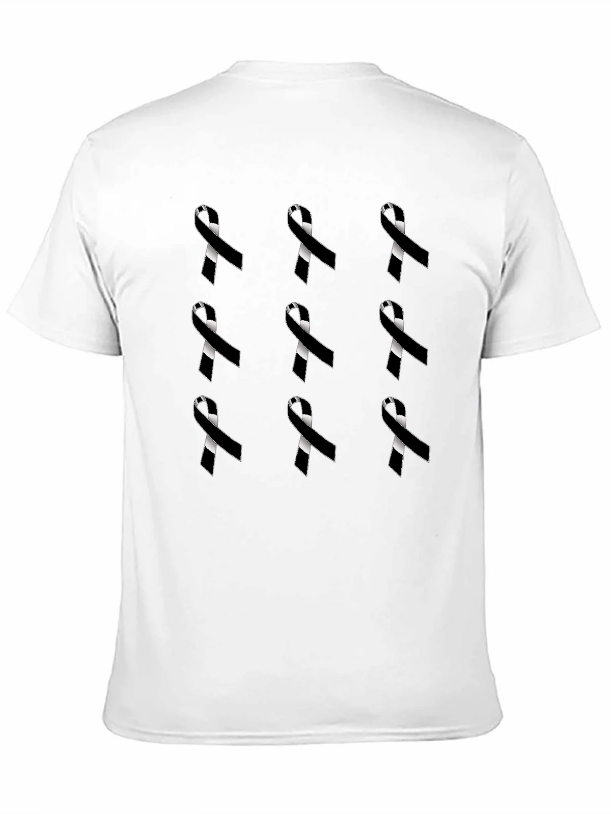 Ribbon Pattern Black Crewneck T-Shirt product image 8