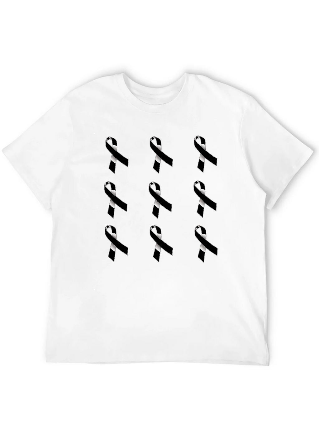 Ribbon Pattern Black Crewneck T-Shirt product image 9