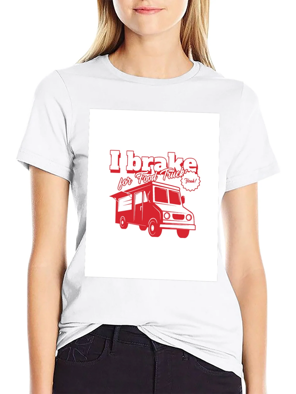 I Brake for Food Truck Black T-Shirt product image 8