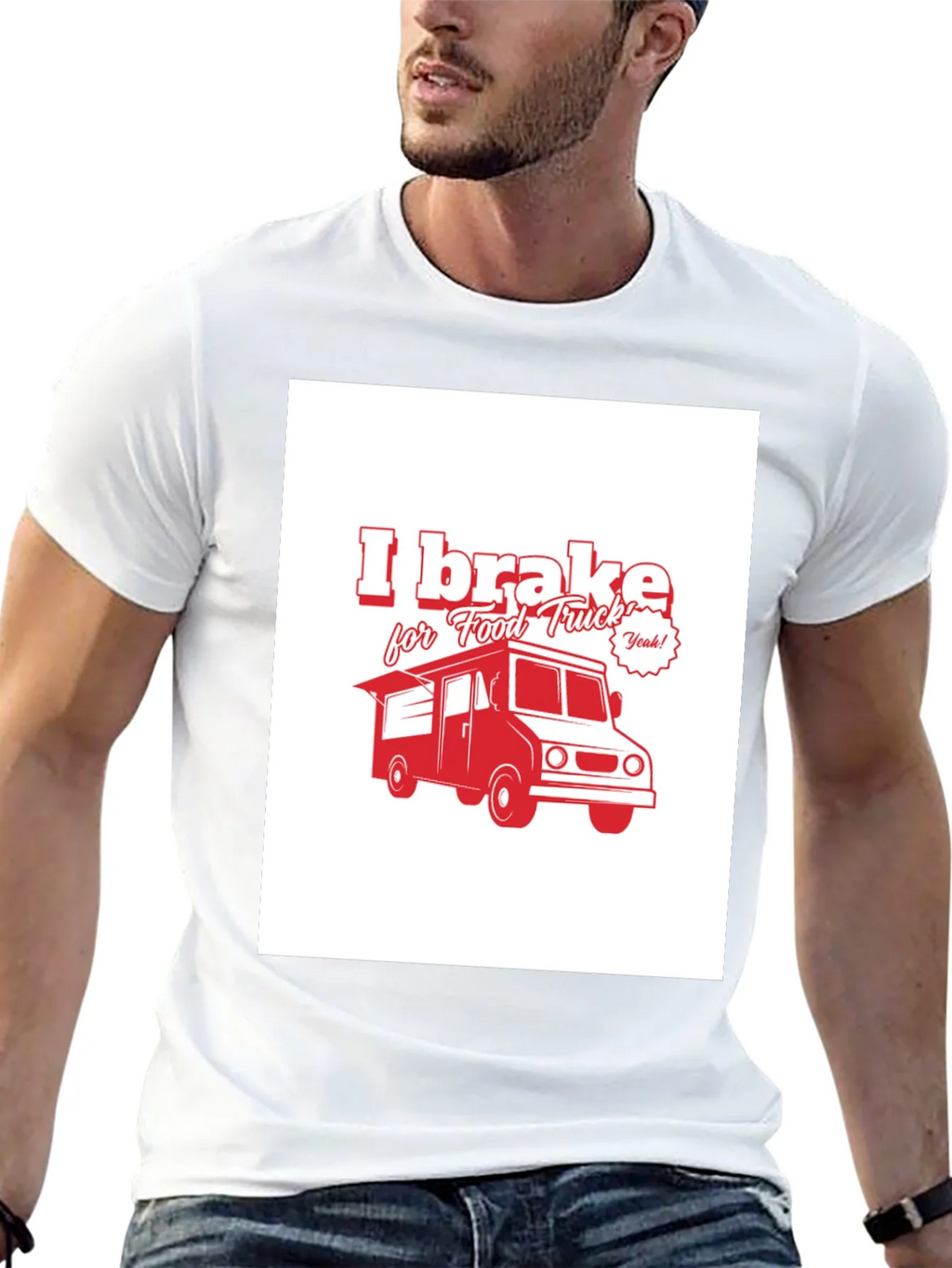 I Brake for Food Truck Black T-Shirt product image 12