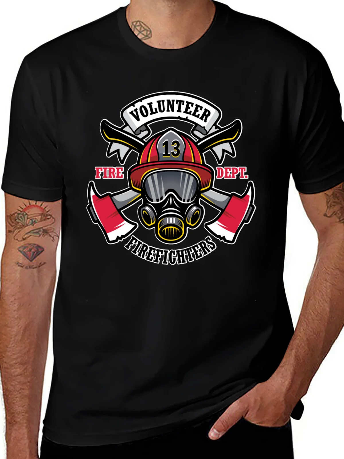 Volunteer Firefighter Graphic Tee - Black product image 1