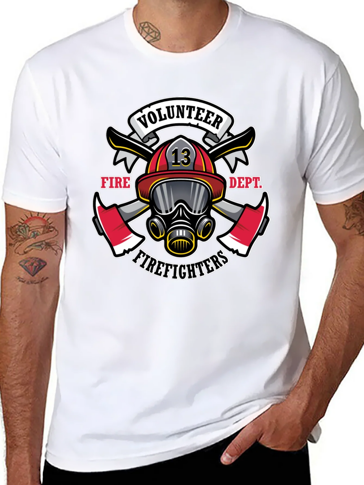 Volunteer Firefighter Graphic Tee - Black product image 5