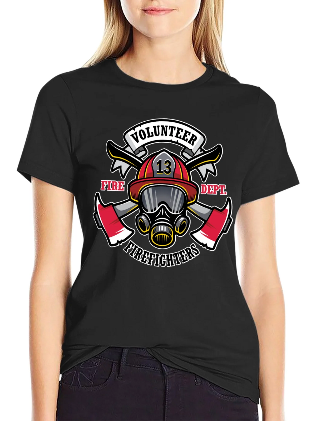 Volunteer Firefighter Graphic Tee - Black product image 2