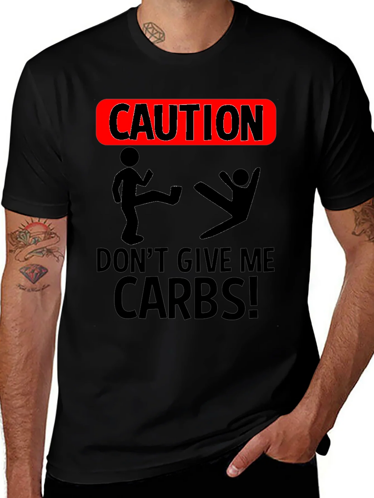 Caution Dont Give Me Carbs T-Shirt product image 1