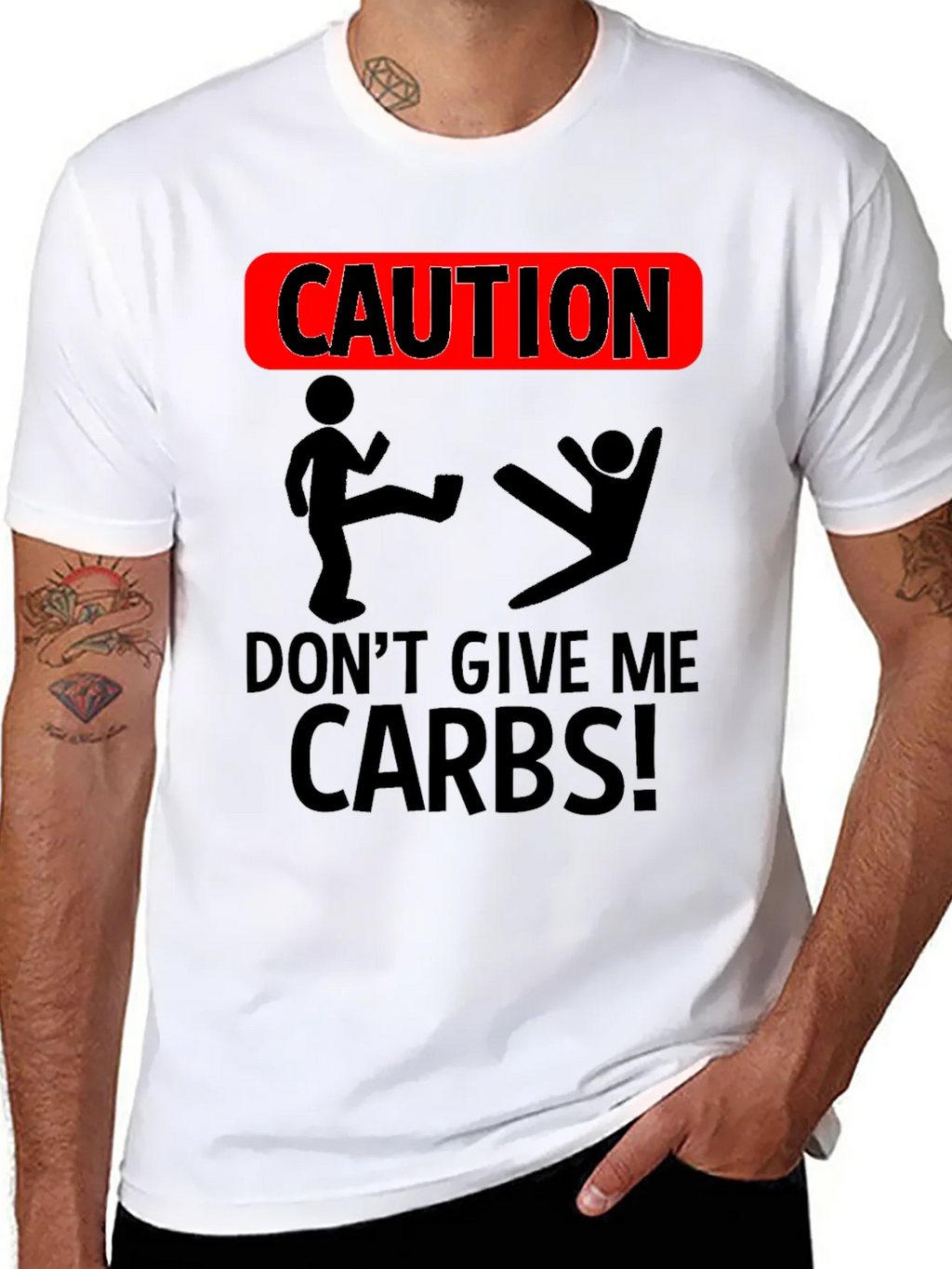 Caution Dont Give Me Carbs T-Shirt product image 7