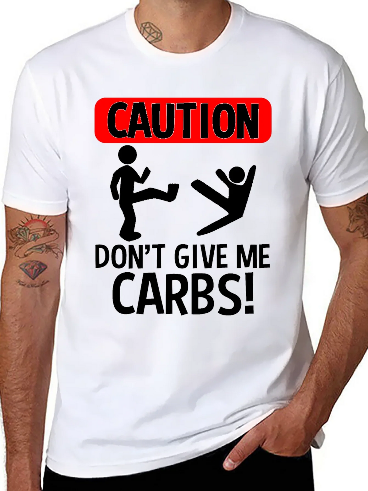 Caution Dont Give Me Carbs T-Shirt product image 7