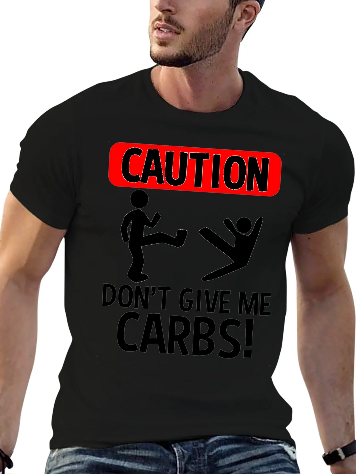 Caution Dont Give Me Carbs T-Shirt product image 6