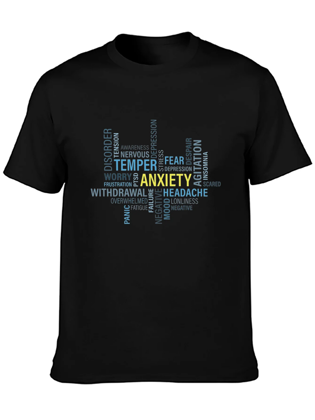 Anxiety Word Cloud Graphic T-Shirt product image 3