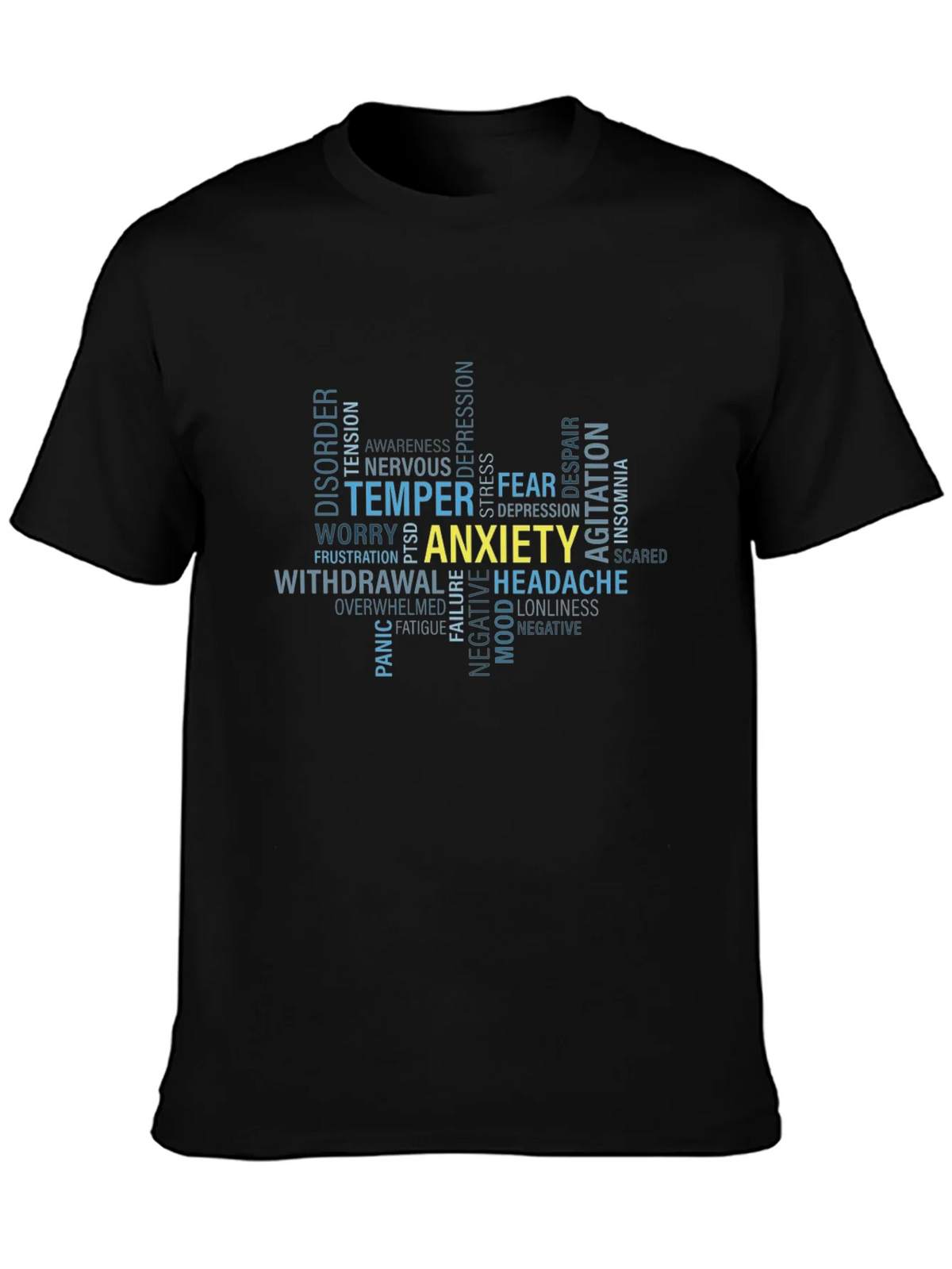 Anxiety Word Cloud Graphic T-Shirt product image 3
