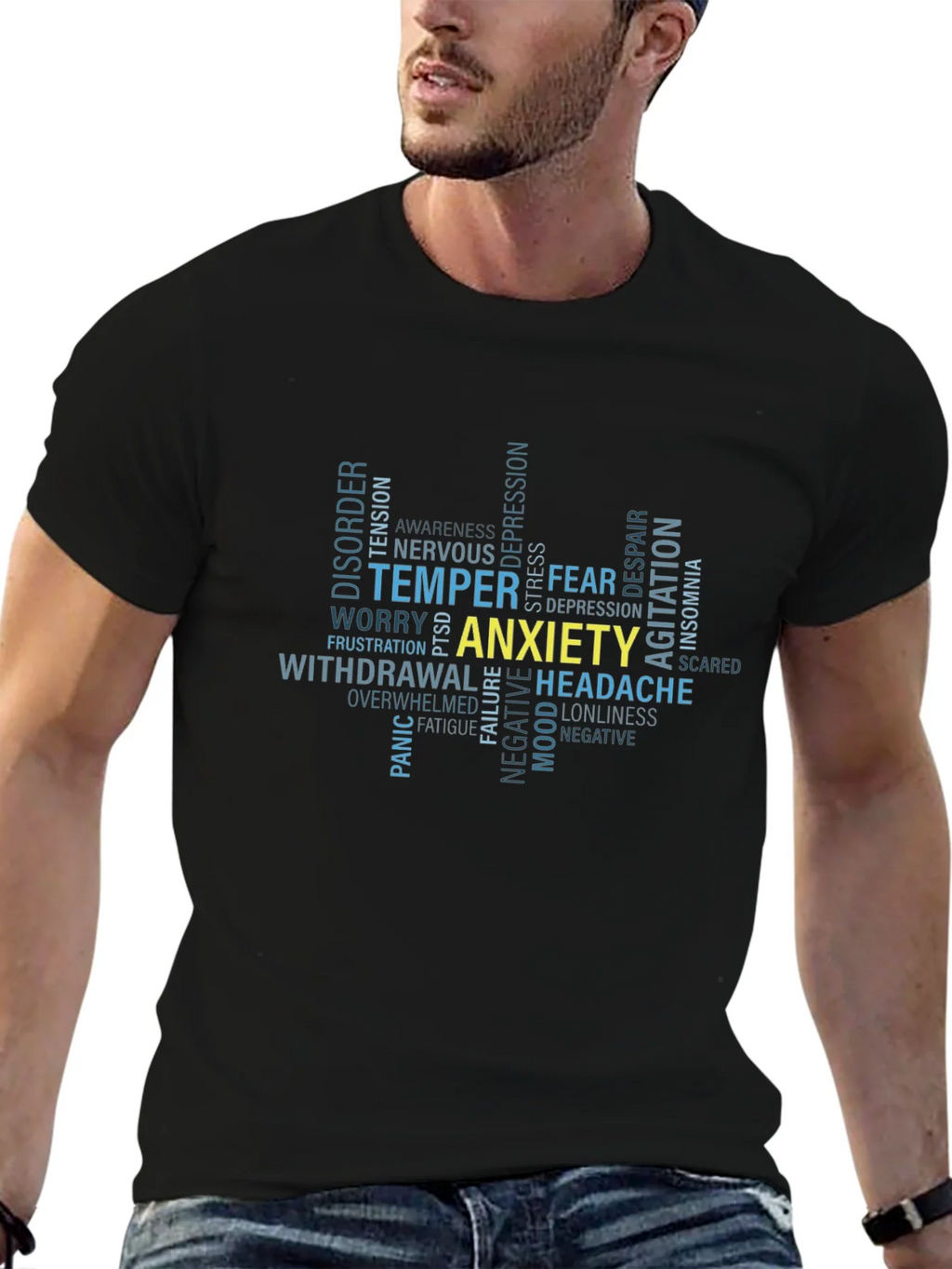 Anxiety Word Cloud Graphic T-Shirt product image 6