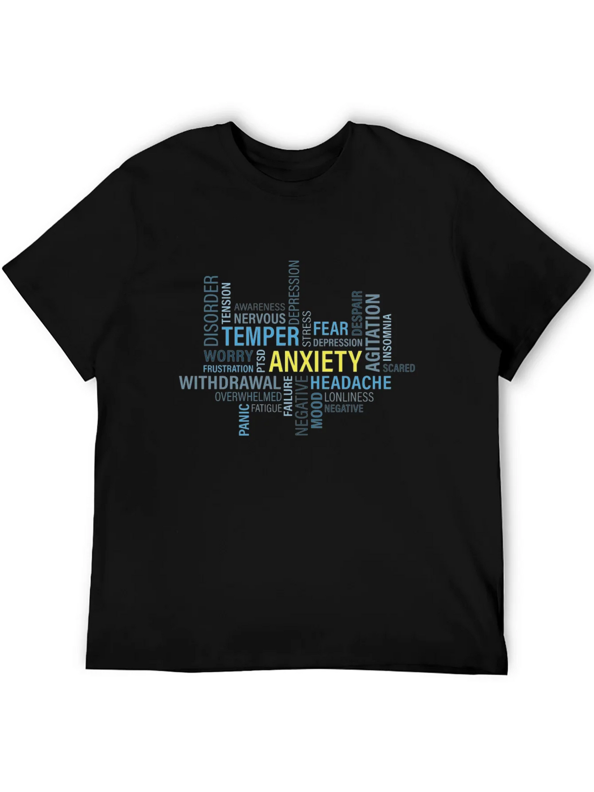 Anxiety Word Cloud Graphic T-Shirt product image 5