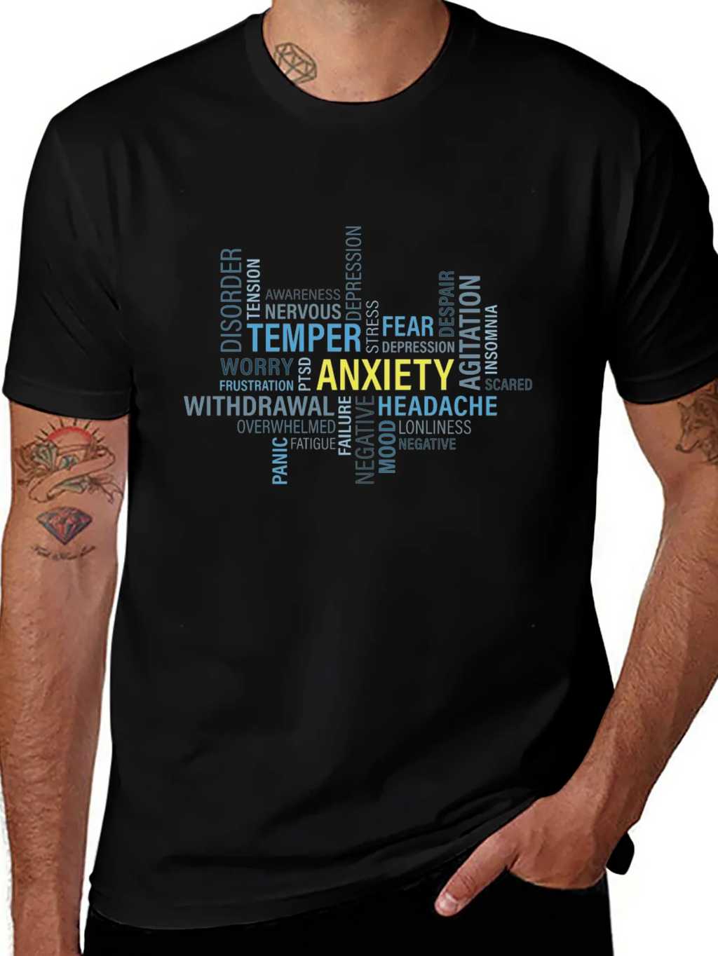 Anxiety Word Cloud Graphic T-Shirt product image 1