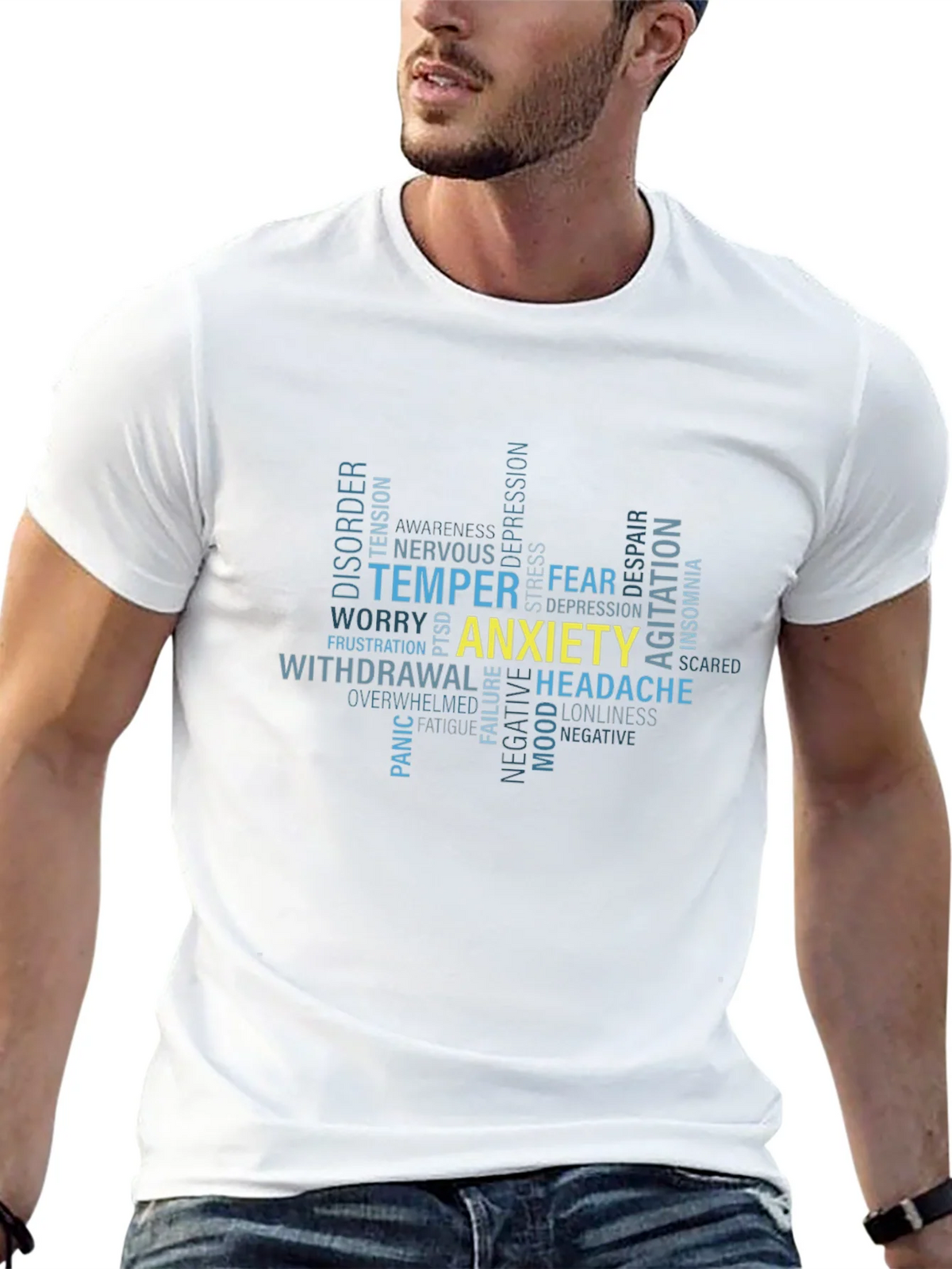 Anxiety Word Cloud Graphic T-Shirt product image 12