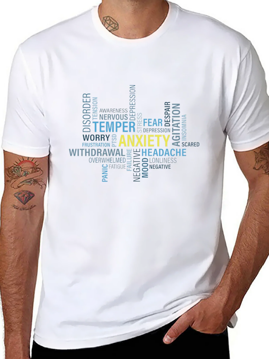 Anxiety Word Cloud Graphic T-Shirt product image 7