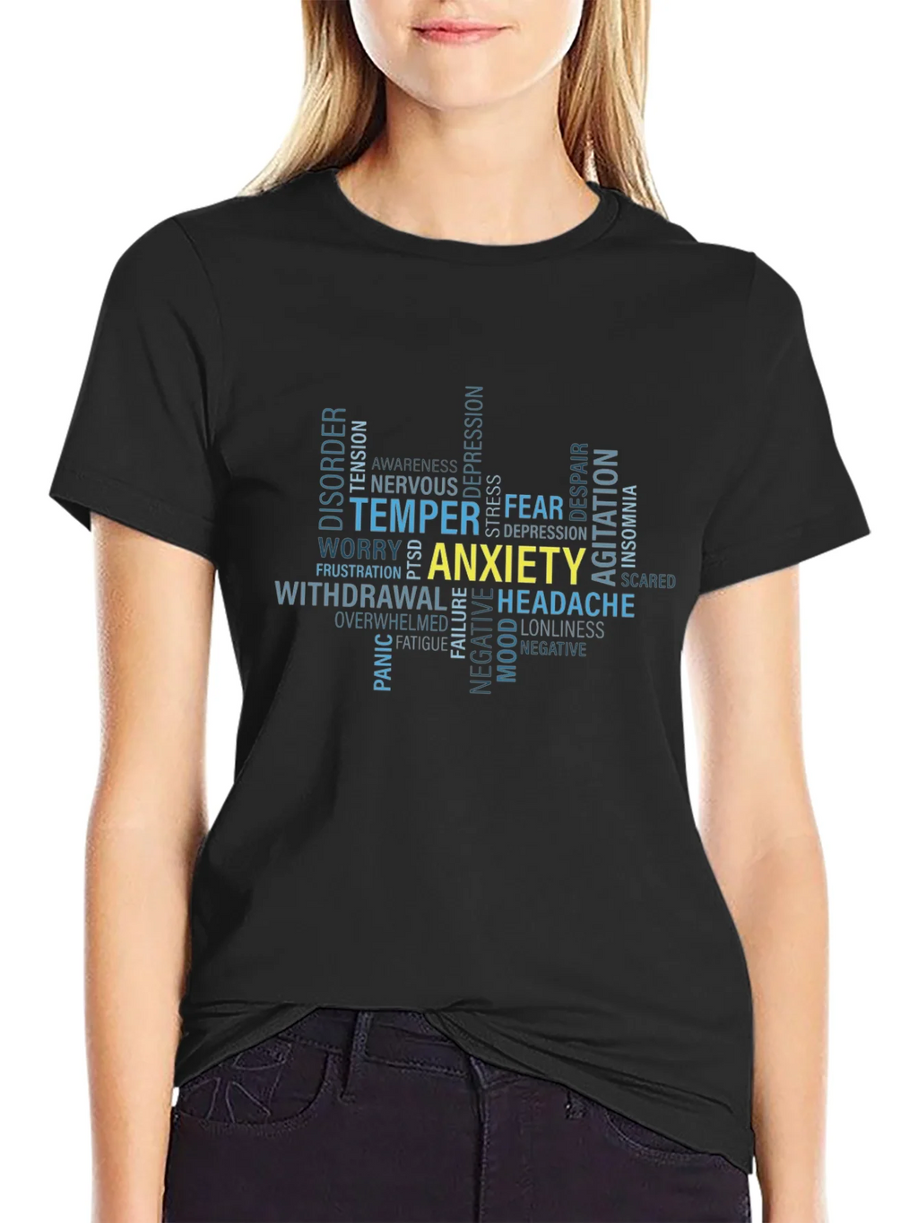 Anxiety Word Cloud Graphic T-Shirt product image 2