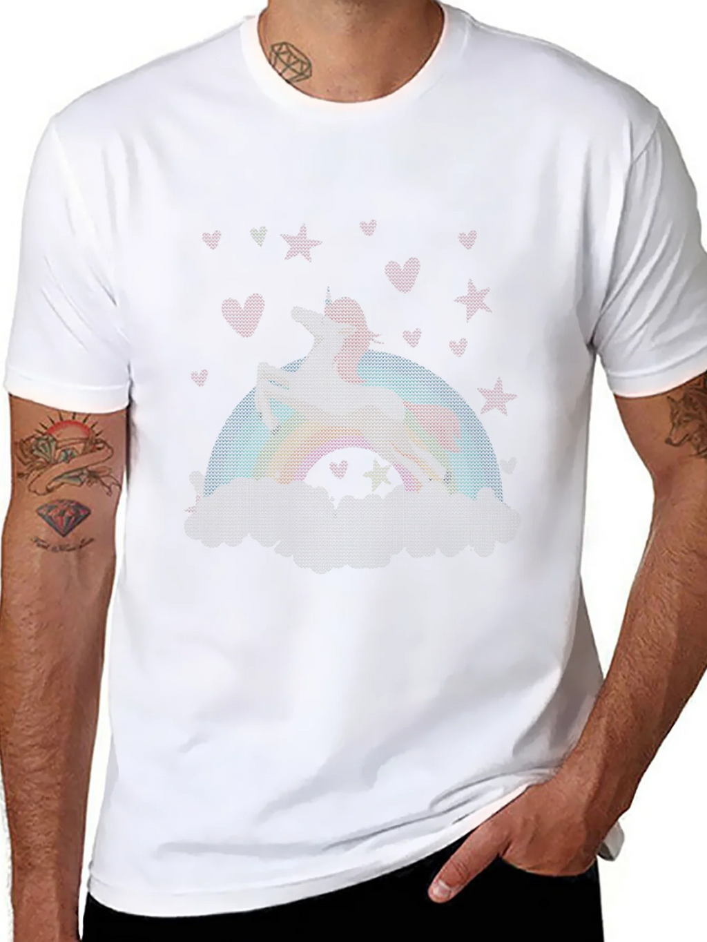 Unicorn Rainbow Graphic Tee - Black Cotton Blend product image 7