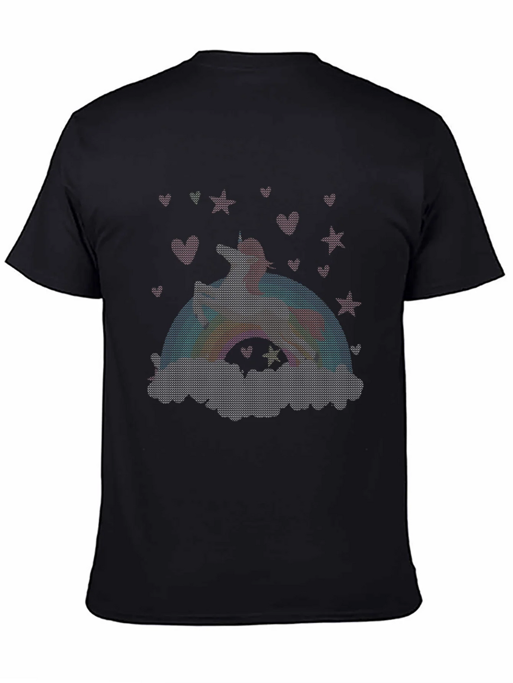Unicorn Rainbow Graphic Tee - Black Cotton Blend product image 4
