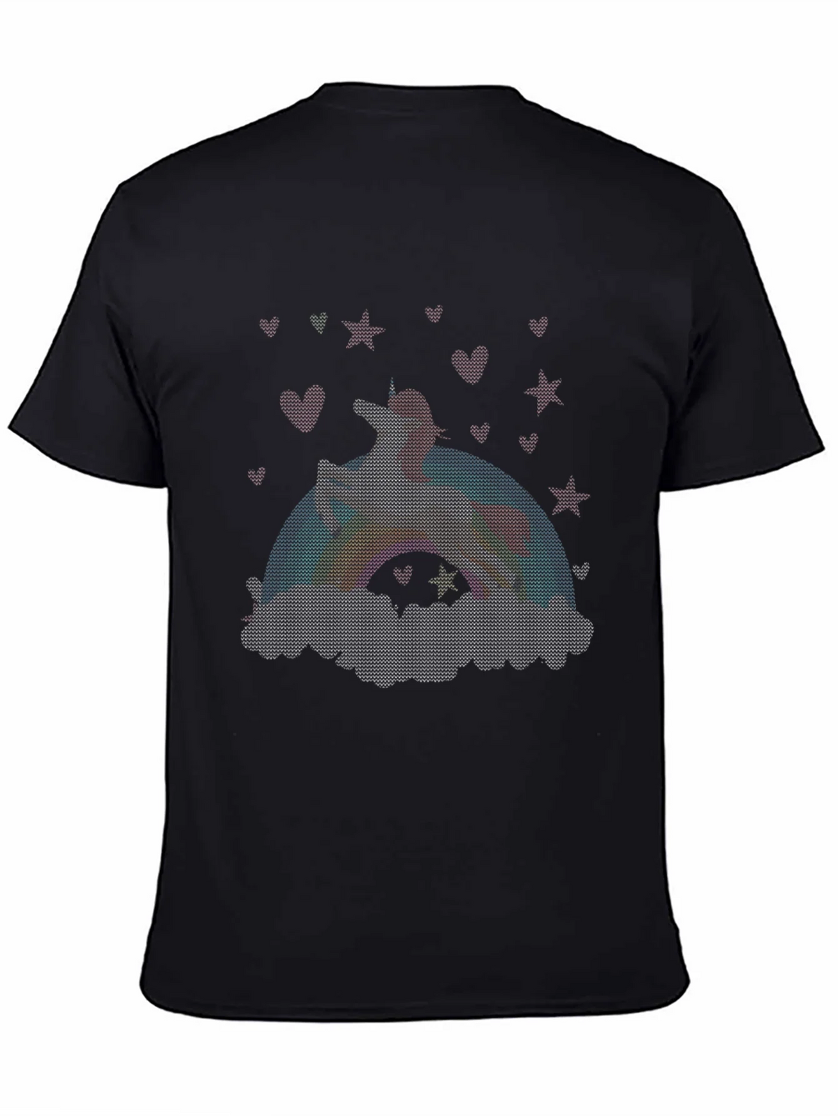 Unicorn Rainbow Graphic Tee - Black Cotton Blend product image 4