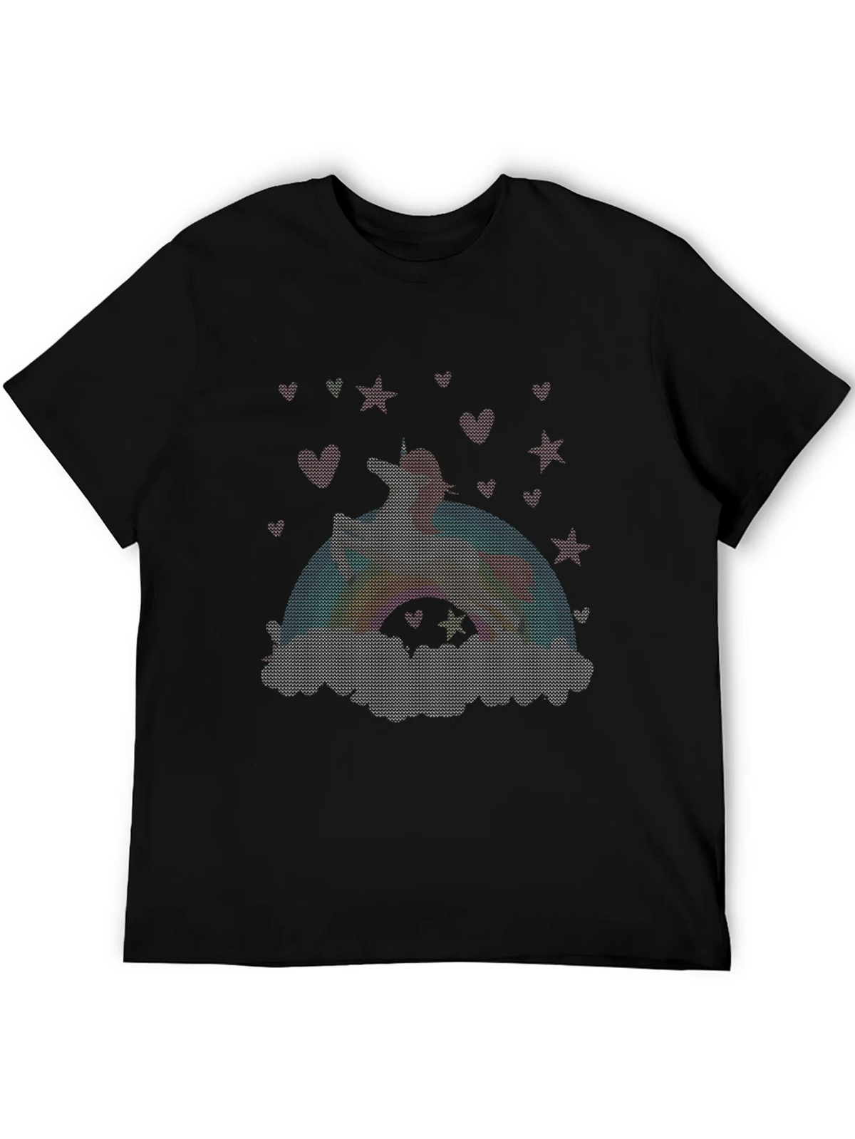 Unicorn Rainbow Graphic Tee - Black Cotton Blend product image 5