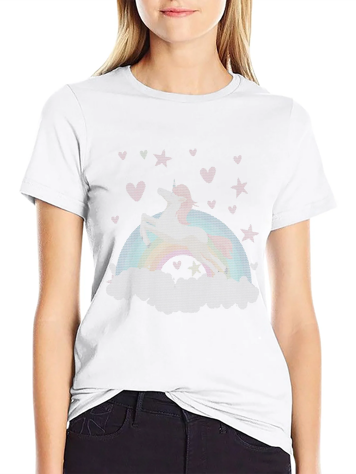 Unicorn Rainbow Graphic Tee - Black Cotton Blend product image 8