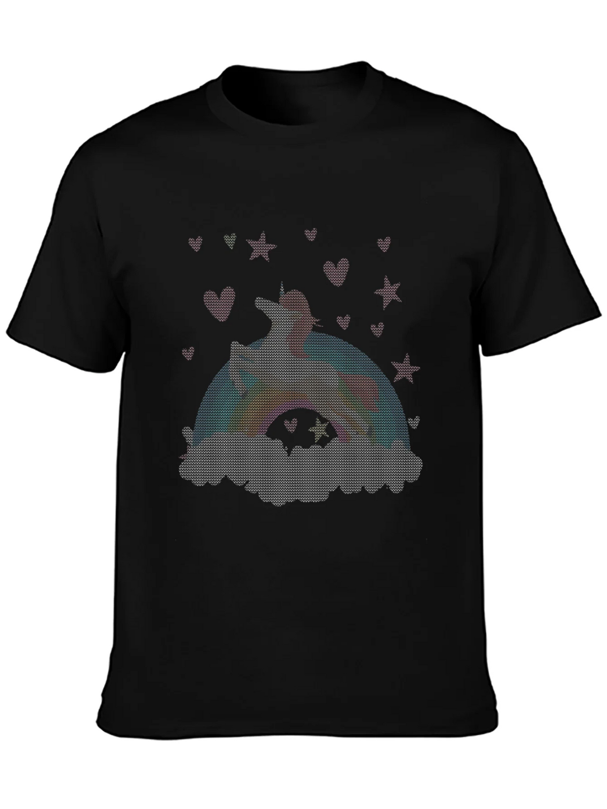 Unicorn Rainbow Graphic Tee - Black Cotton Blend product image 3