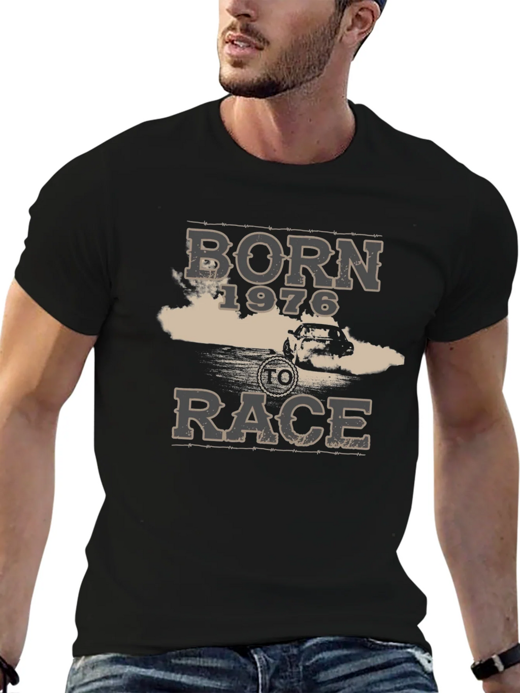 Born 1976 To Race Graphic T-Shirt product image 6