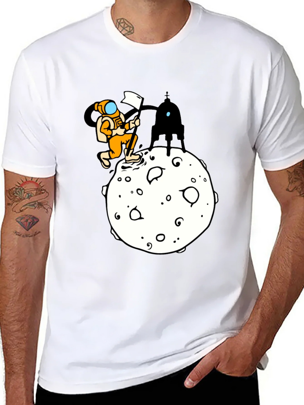 Astronaut Moon Landing Graphic T-Shirt product image 7