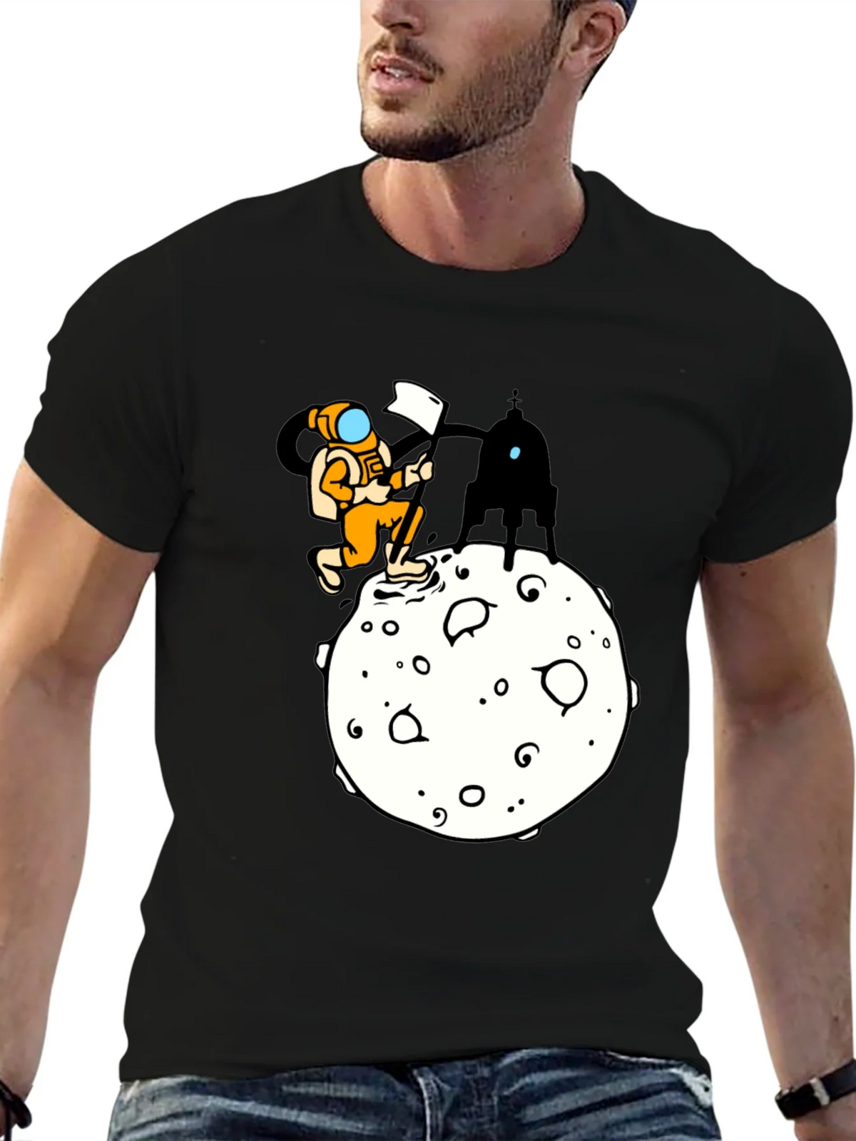 Astronaut Moon Landing Graphic T-Shirt product image 6